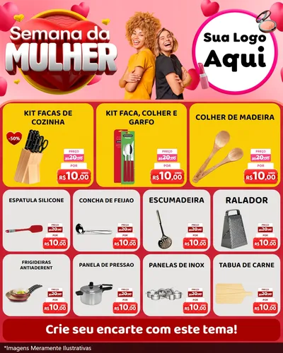 Modelo de Rede Social para Feed Instagram com o tema Semana da Mulher para Utilidades Domésticas