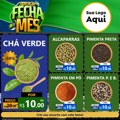 Modelo de Rede Social para Feed Facebook com o tema Operação Fecha Mês para Produtos Naturais