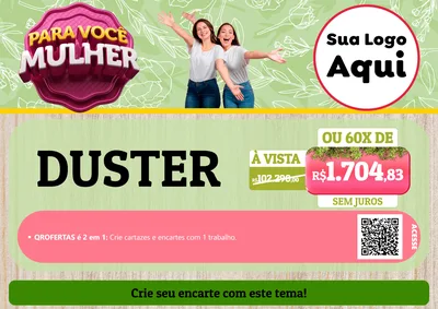 Modelo de Cartaz para Cartaz A4 Horizontal com o tema Para Você Mulher para Concessionaria de Carros