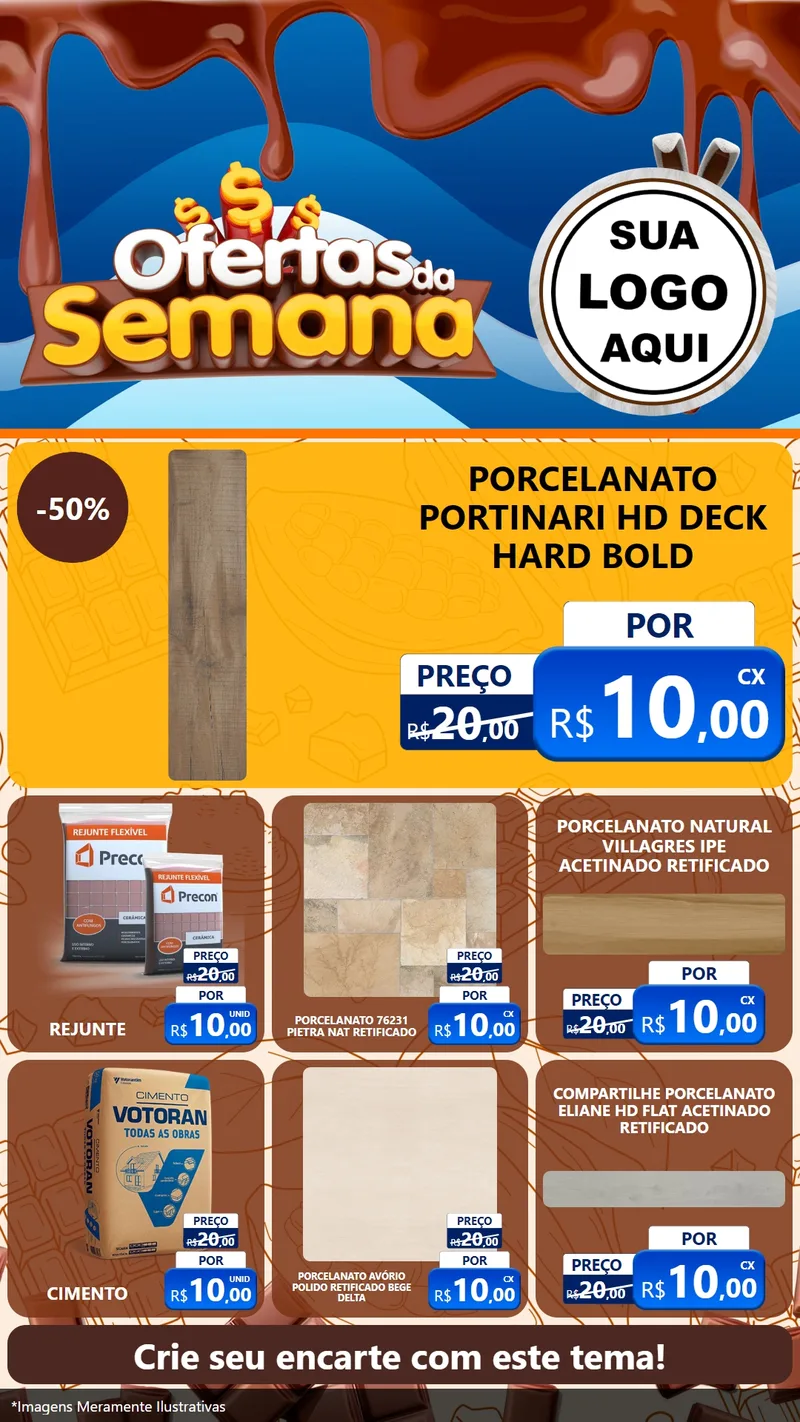 Modelo de Rede Social para Stories com o tema Ofertas da Semana - Páscoa para Pisos e revestimentos