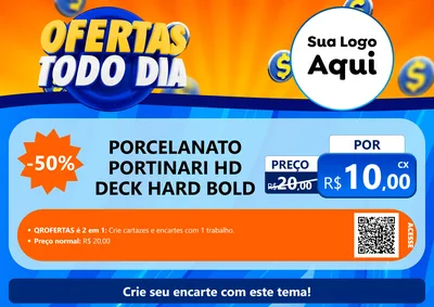 Modelo de Cartaz para Cartaz A4 Horizontal com o tema Ofertas Todo Dia para Pisos e revestimentos
