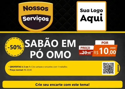Modelo de Cartaz para Cartaz A4 Horizontal com o tema Nossos Serviços para Produtos de Limpeza