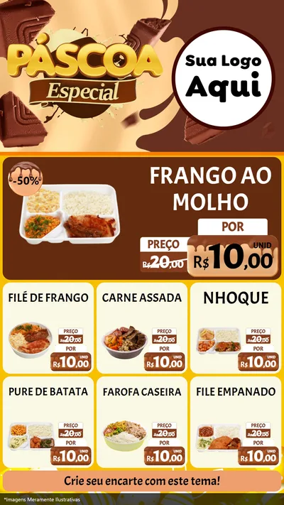 Modelo de Rede Social para Stories com o tema Páscoa Especial para Restaurante