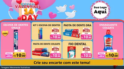 Modelo de TV para TV Horizontal com o tema Valentine's Day para Higiene Pessoal