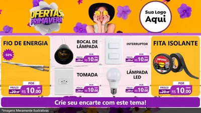 Modelo de TV para TV Horizontal com o tema Ofertas Da Primavera para Materiais Elétricos