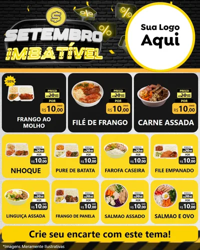 Modelo de Rede Social para Feed Instagram com o tema Setembro Imbatível para Restaurante