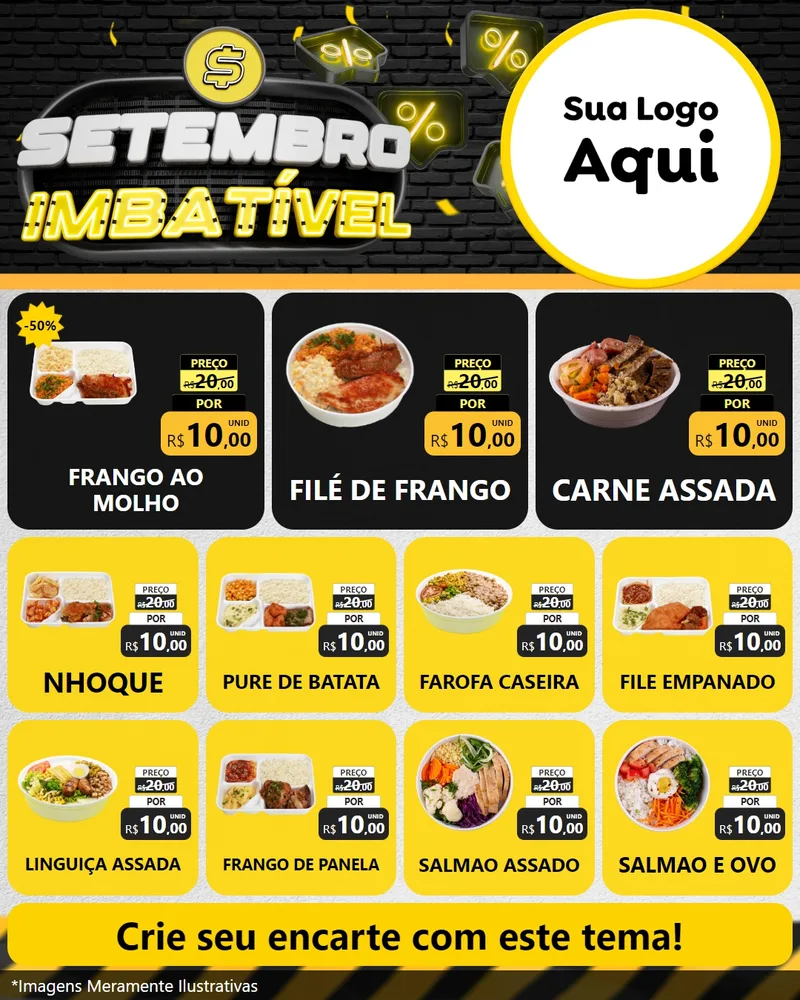 Modelo de Rede Social para Feed Instagram com o tema Setembro Imbatível para Restaurante
