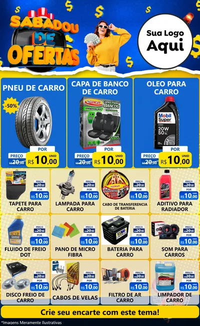 Modelo de Encarte para Encarte Grande com o tema Sabadou de Ofertas para Auto peças