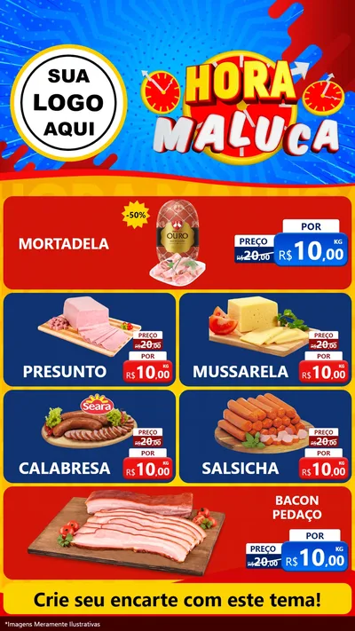 Modelo de TV para TV Vertical com o tema Hora Maluca para Frios e Laticínios