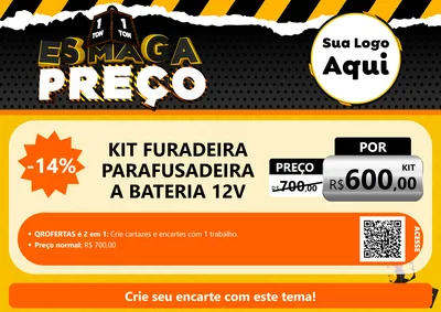Modelo de Cartaz para Cartaz A4 Horizontal com o tema Esmaga Preço para Maquinas e Ferramentas