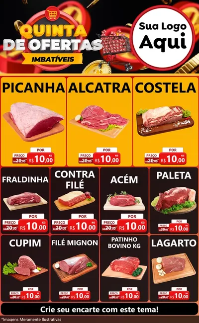 Modelo de Encarte para Encarte Grande com o tema Quinta de Ofertas Imbatíveis para Açougue