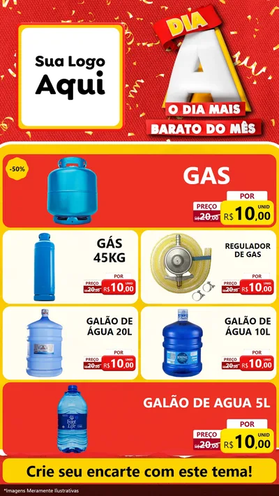 Modelo de TV para TV Vertical com o tema Dia A o Dia Mais Barato do Mês para Água e gás