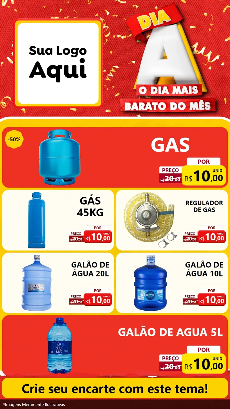 Modelo de TV para TV Vertical com o tema Dia A o Dia Mais Barato do Mês para Água e gás