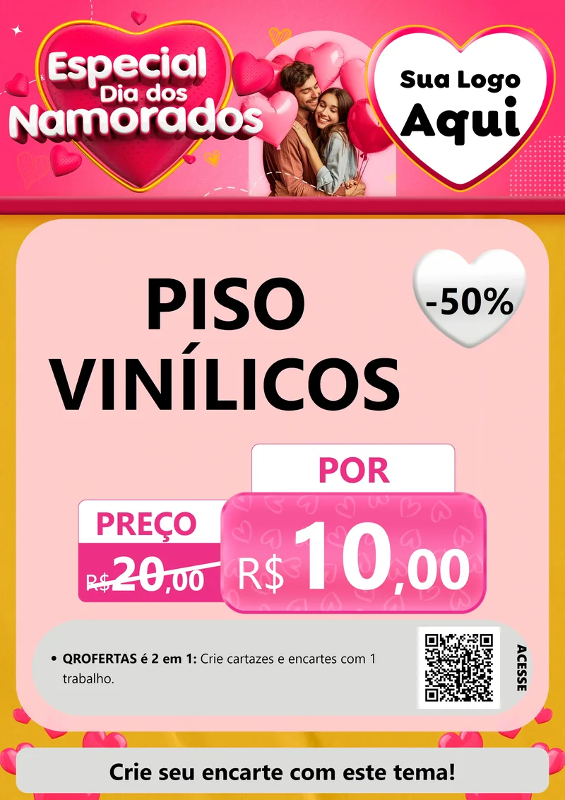 Modelo de Cartaz para Cartaz A4 Vertical com o tema Especial Dia dos Namorados para Material para Construção