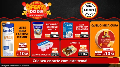 Modelo de TV para TV Horizontal com o tema Oferta do Dia - Só hoje, Aproveite! para Frios e Laticínios