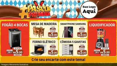 Modelo de TV para TV Horizontal com o tema Páscoa Premiada para Móveis e Eletro