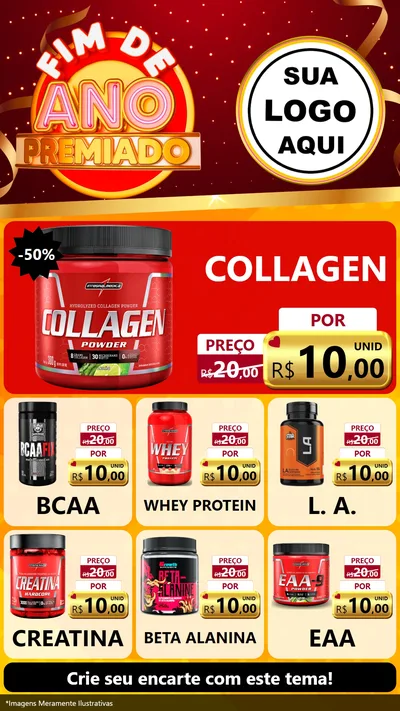 Modelo de Rede Social para Stories com o tema Fim de Ano Premiado para Suplementos alimentares