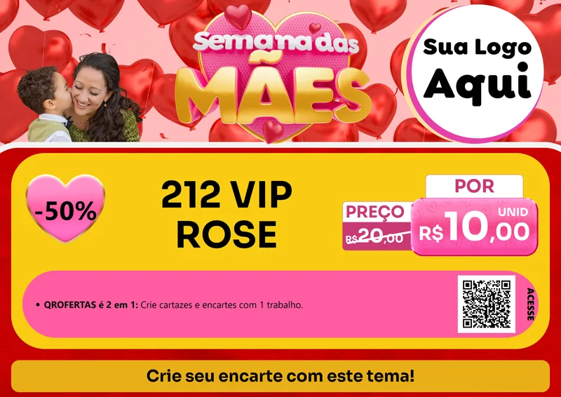 Modelo de Cartaz para Cartaz A4 Horizontal com o tema Semana Das Mães para Perfumes