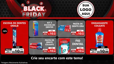 Modelo de TV para TV Horizontal com o tema Black Friday para Higiene Pessoal