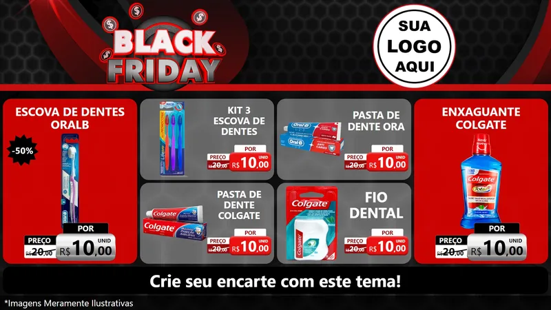 Modelo de TV para TV Horizontal com o tema Black Friday para Higiene Pessoal