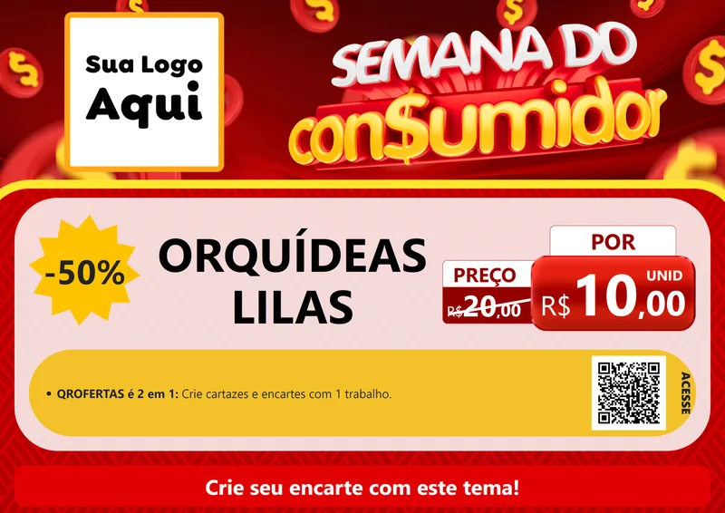 Modelo de Cartaz para Cartaz A4 Horizontal com o tema Semana do Consumidor para Floricultura e jardim