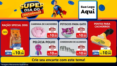 Modelo de TV para TV Horizontal com o tema Super Dia do Consumidor para Pet Shop