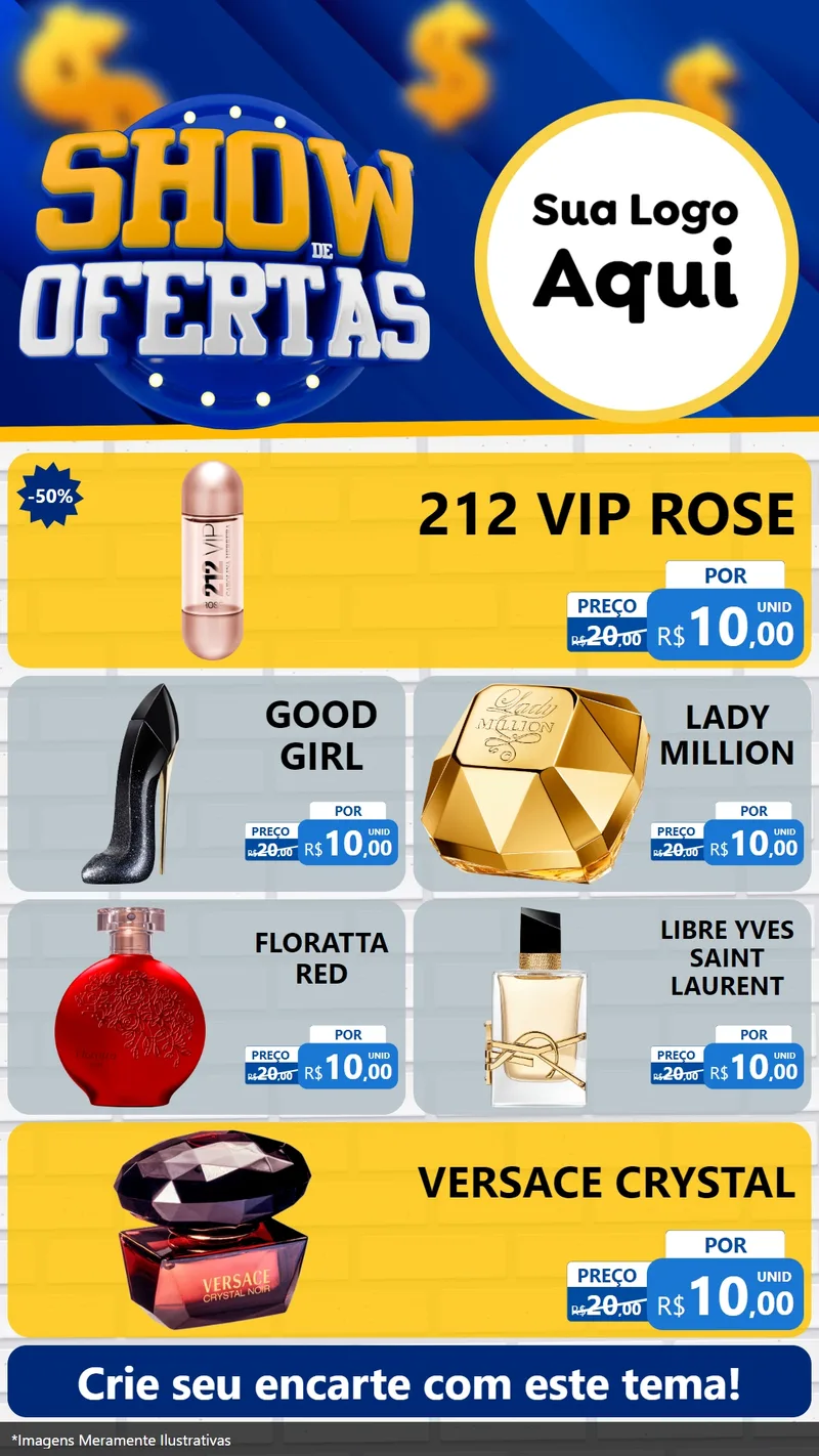 Modelo de TV para TV Vertical com o tema Show de Ofertas para Perfumes