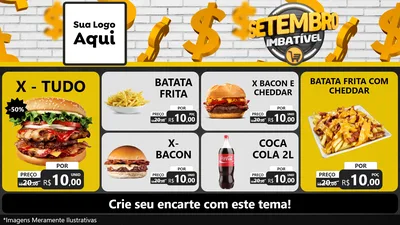 Modelo de TV para TV Horizontal com o tema Setembro Imbatível para Hamburgueria