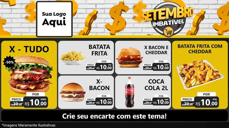 Modelo de TV para TV Horizontal com o tema Setembro Imbatível para Hamburgueria