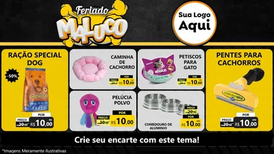 Modelo de TV para TV Horizontal com o tema Feriado Maluco para Pet Shop