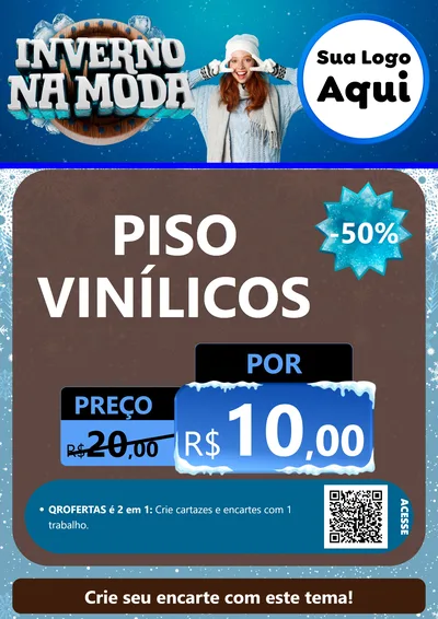 Modelo de Cartaz para Cartaz A4 Vertical com o tema Inverno na Moda para Material para Construção