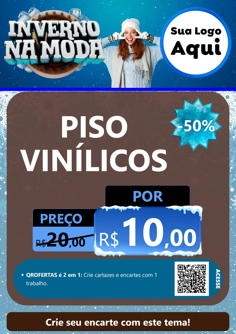 Modelo de Cartaz para Cartaz A4 Vertical com o tema Inverno na Moda para Material para Construção