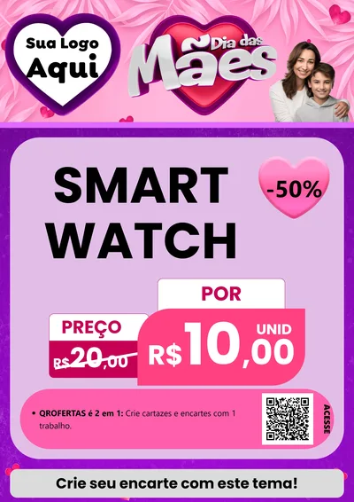 Modelo de Cartaz para Cartaz A4 Vertical com o tema Dia das Mães para Informática