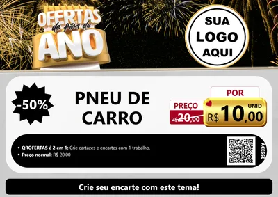 Modelo de Cartaz para Cartaz A4 Horizontal com o tema Ofertas de Fim de Ano para Auto peças