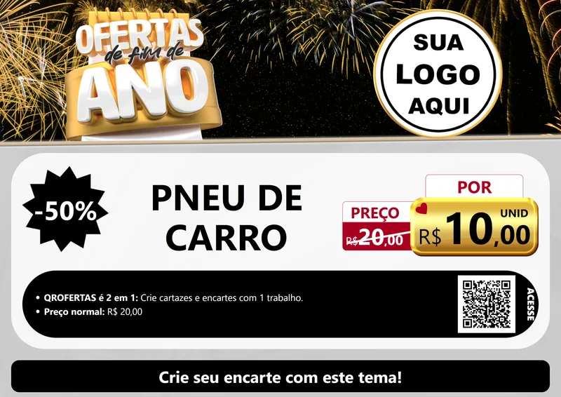 Modelo de Cartaz para Cartaz A4 Horizontal com o tema Ofertas de Fim de Ano para Auto peças