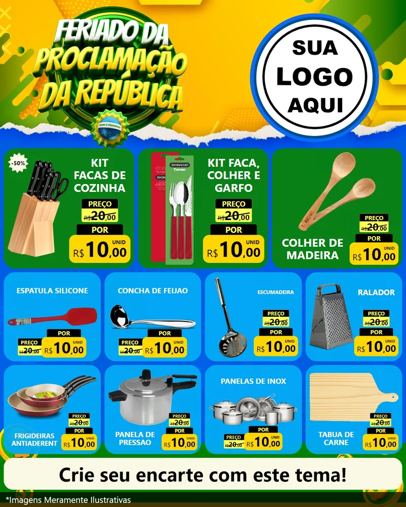 Modelo de Rede Social para Feed Instagram com o tema Feriado da Proclamação da República para Utilidades Domésticas