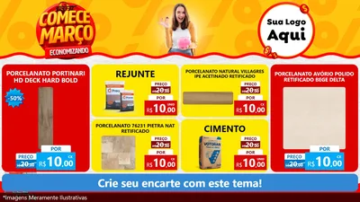 Modelo de TV para TV Horizontal com o tema Comece Março Economizando para Pisos e revestimentos