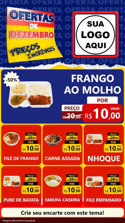Modelo de Rede Social para Stories com o tema Ofertas de Dezembro - Preços Incríveis para Restaurante