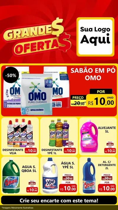 Modelo de Rede Social para Stories com o tema Grandes Ofertas para Produtos de Limpeza
