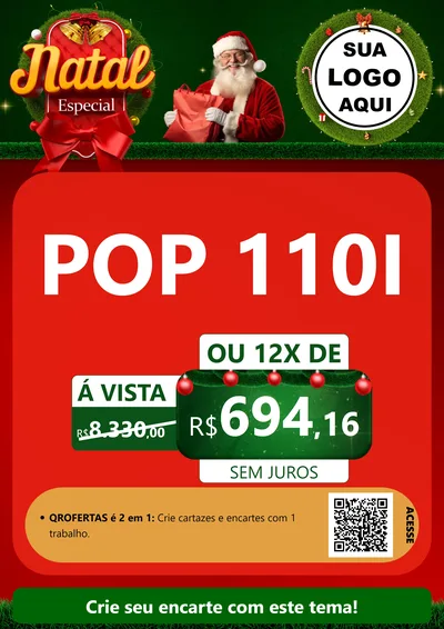 Modelo de Cartaz para Cartaz A4 Vertical com o tema Natal Especial para Concessionaria de Motos