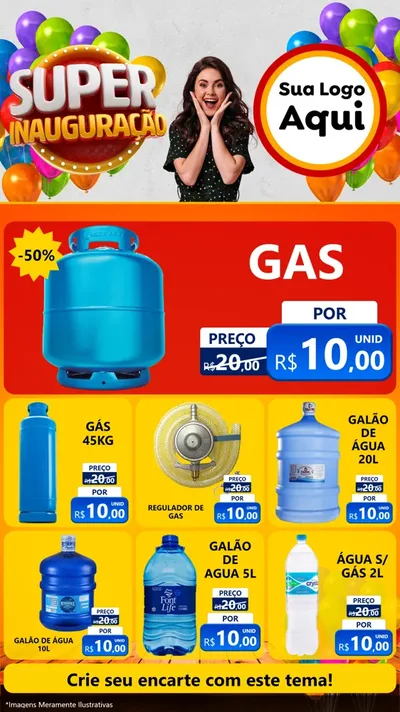 Modelo de Rede Social para Stories com o tema Super Inauguração para Água e gás