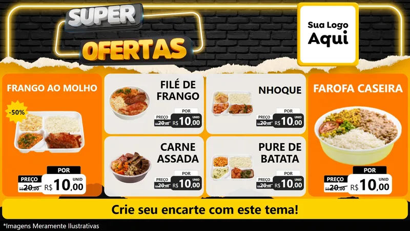 Modelo de TV para TV Horizontal com o tema Super Ofertas para Restaurante