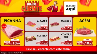 Modelo de TV para TV Horizontal com o tema Dia do Cliente para Açougue