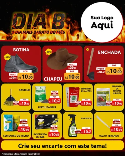 Modelo de Rede Social para Feed Instagram com o tema Dia B para Agropecuária