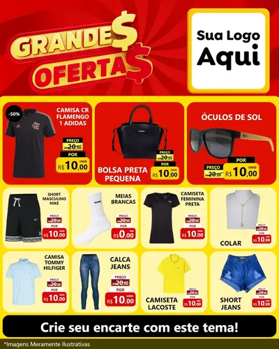 Modelo de Rede Social para Feed Instagram com o tema Grandes Ofertas para Roupas e acessórios