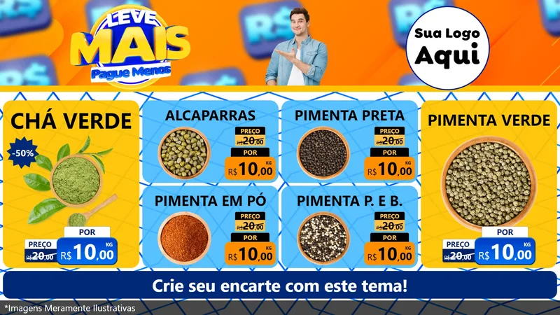 Modelo de TV para TV Horizontal com o tema Leve Mais, Pague Menos para Produtos Naturais