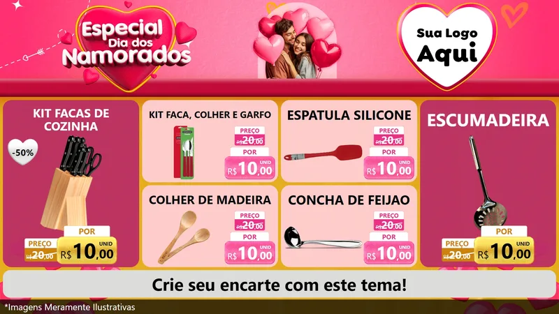 Modelo de TV para TV Horizontal com o tema Especial Dia dos Namorados para Utilidades Domésticas