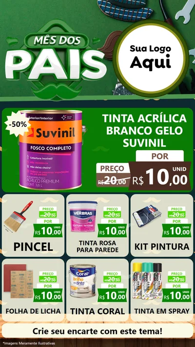 Modelo de Rede Social para Stories com o tema Mês dos Pais para Tintas e Ferramentas