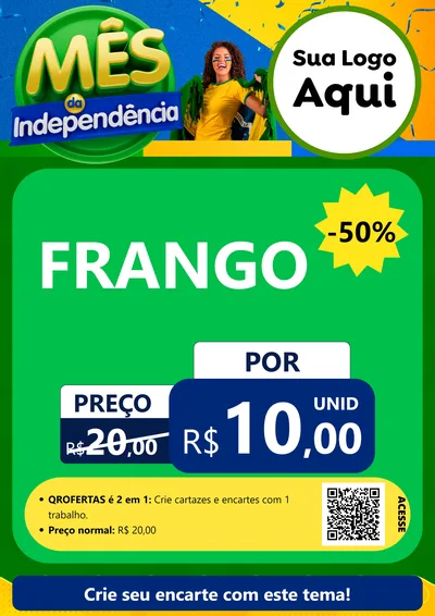 Modelo de Cartaz para Cartaz A4 Vertical com o tema Mês da Independência para Assados