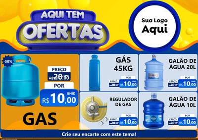 Modelo de Encarte para Encarte A4 Horizontal com o tema Aqui Tem Ofertas para Água e gás